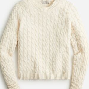J. Crew Women's Cream Cable Knit Sweater